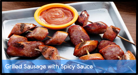 Grilled Sausage with Spicy Sauce